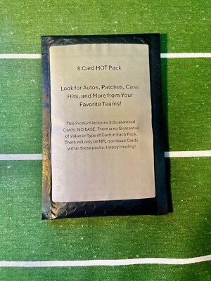 NFL 5 Card Hot Pack Mystery Pack w/ Autos, Patches, Case Hits   Pick Your Team