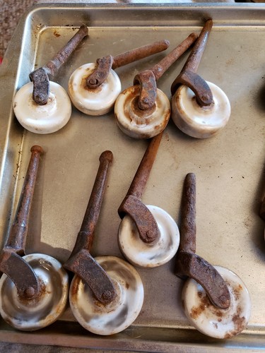 Vintage Antique CASTERS with Porcelain Wheels - Mixed Lot of 17