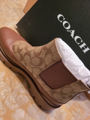 Pre-owned Coach Men Limited Edition Shoes Boots 11 D Brown Logo