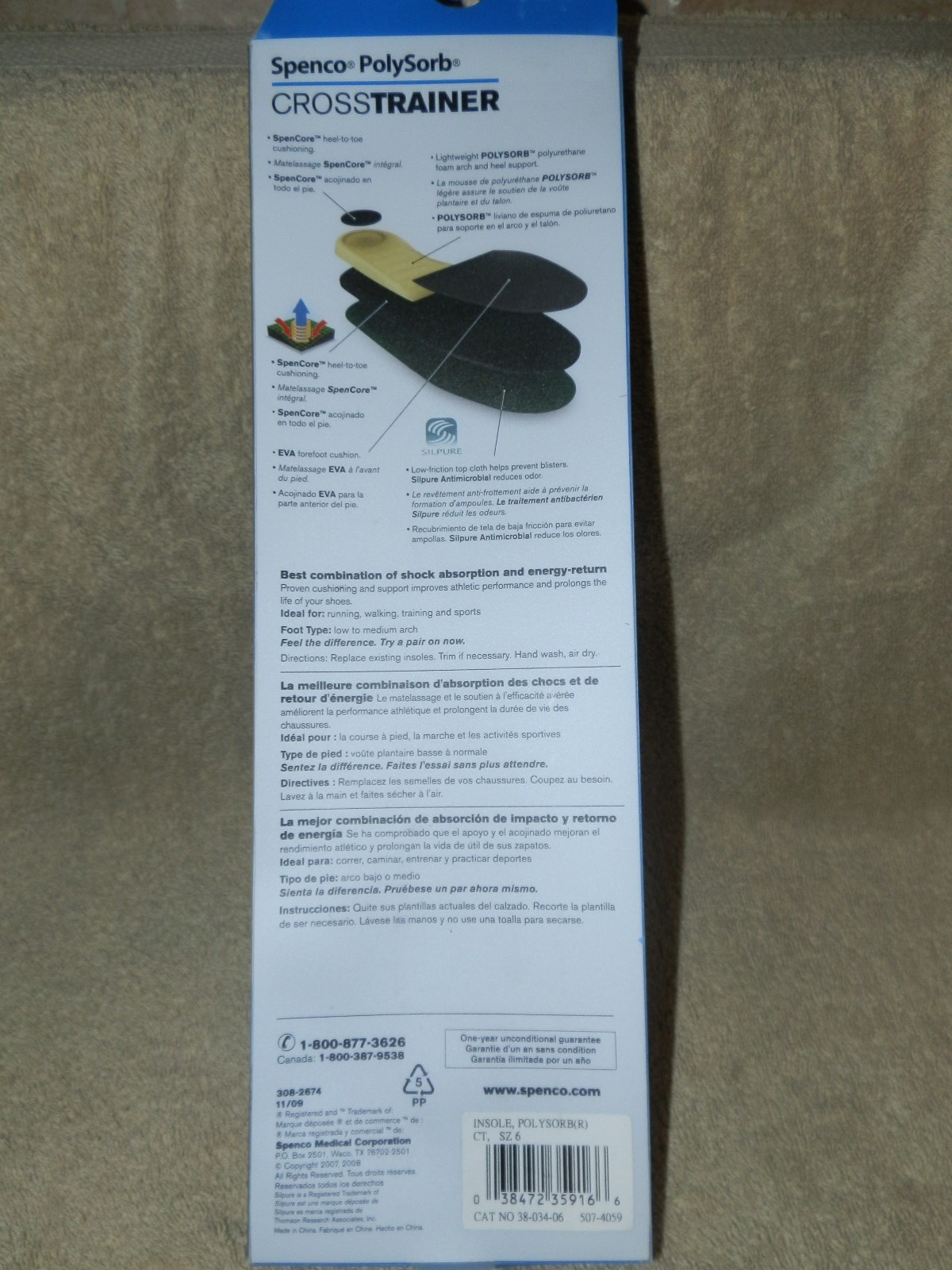 Spenco Polysorb Cross-Trainer Insoles