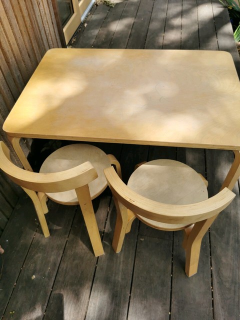 kids table with two chairs