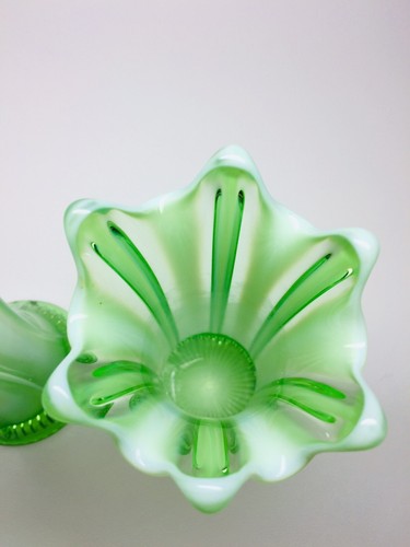 c1900s-10s, Jefferson/Dugan Opalescent Glass Vase Pair