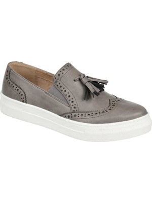 

JOURNEE COLLECTION Женские серые мокасины-слипоны на платформе Alisha Wingtip Toe, Серый, ALISHA-LOAFER