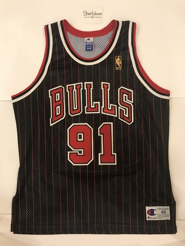 Champion BULLS ロッドマン　ジャージ　48 Champion Dennis Rodman Worm Chicago Bulls NBA Gold Logo