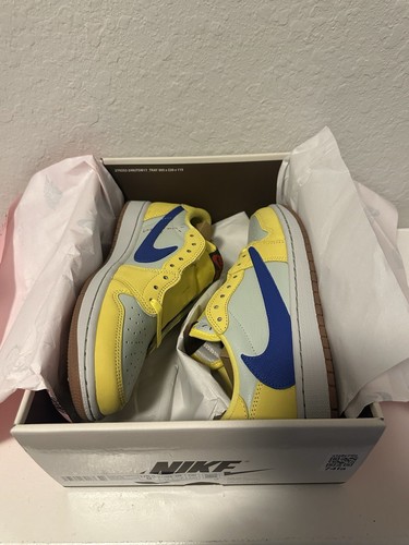 Pre-owned Jordan Nike X Travis Scott Wmns Air  1 Low Og Sp Dz4137-700 “canary” Men's Size 8 In Yellow