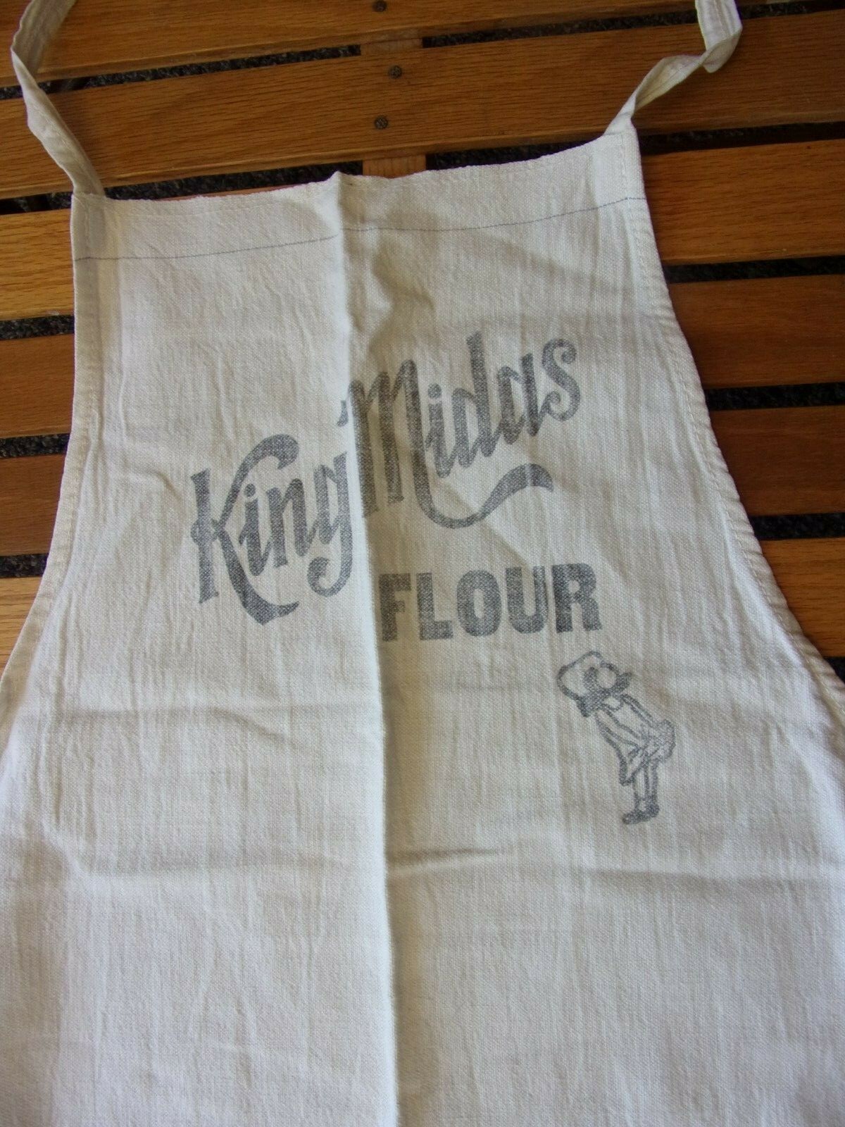 Vintage King Midas Flour Apron Butcher White Cotton