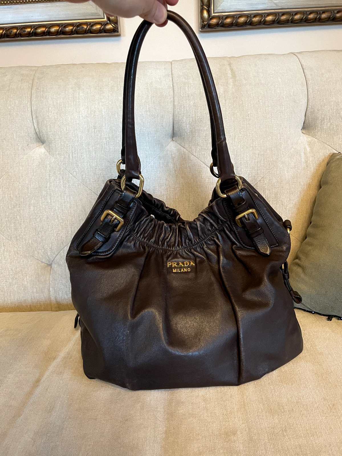 Prada Brown Lambs Leather Hobo Shoulder Bag (BR4223) | eBay Prada Brown Lambs Leather Hobo Shoulder Bag (BR4223) | eBay
