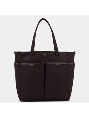 

Anya Hindmarch Черная нейлоновая сумка для подгузников с двойными ремешками и этикетками, Черный, 132534