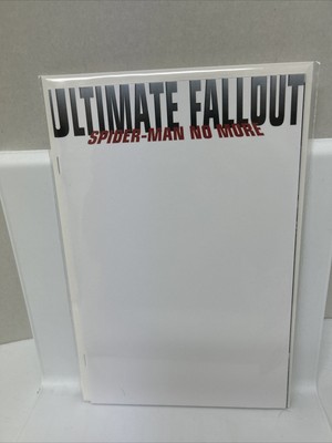 Ultimate Fallout #4 Comic Blank Sketch Cover Variant. Movie     