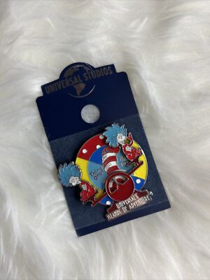 NEW ON CARD! Universal Studios Spinning Thing One And Thing Two Metal Enamel Pin