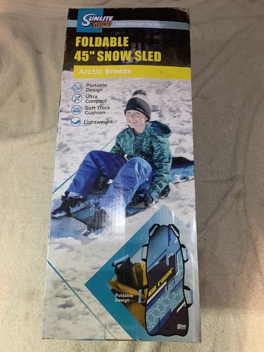 Sunlite Sports 45" Winter Wonderland Foldable Snow Sled, Fits 2 Children Or 1 Adult Ultra Portable Strong And Durable Sturdy Fabric Stitching Handles With Steering Kid S Winter Fun