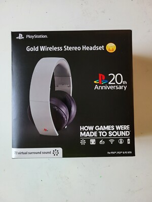 NEW Sony PlayStation Gold Wireless Stereo Headset - 20th Anniversary Edition PS4