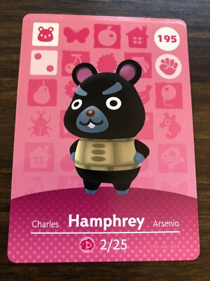 195 Hamphrey Animal Crossing Amiibo Series 2 Card Unused Unscanned US!