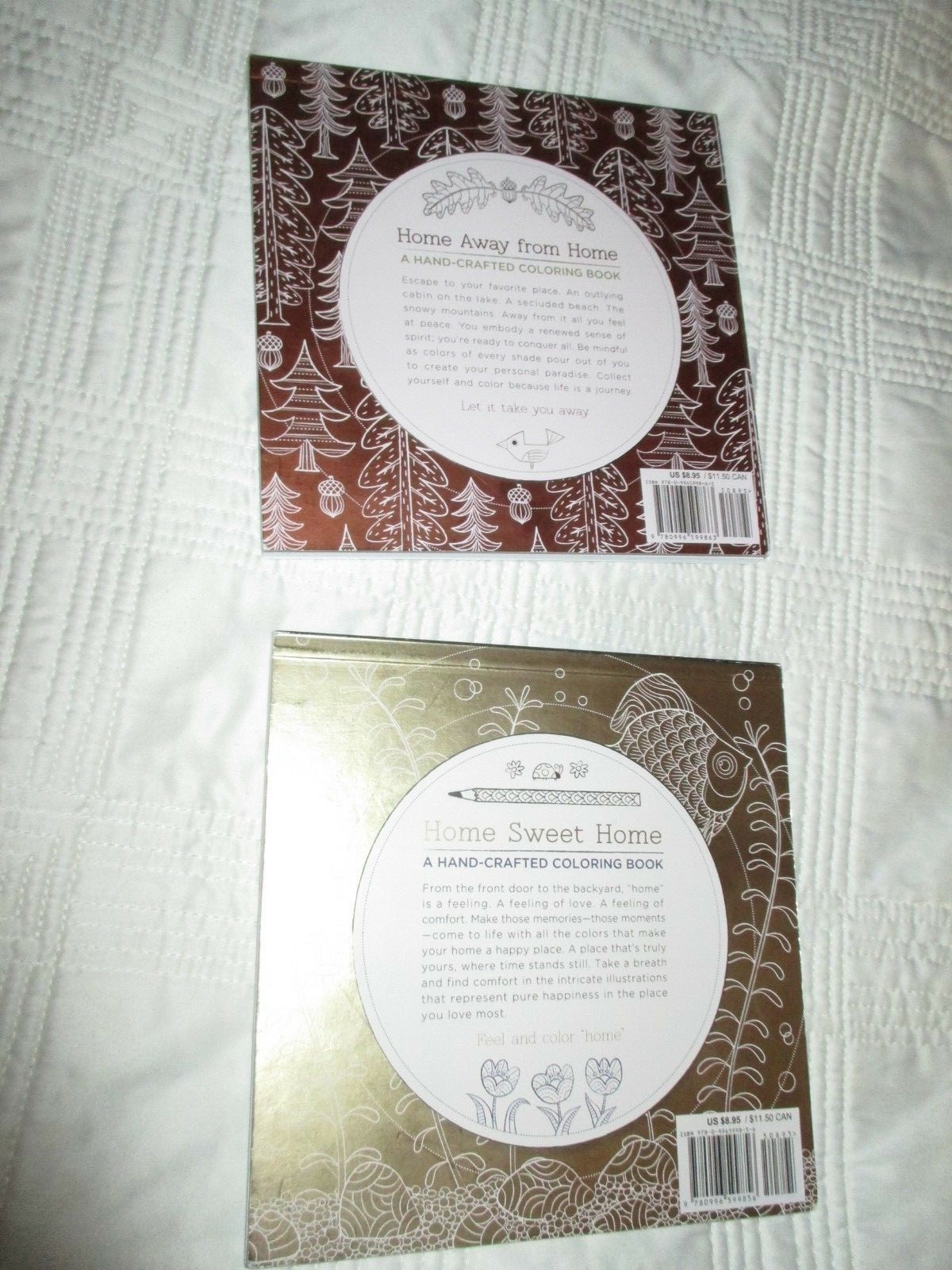 Travel Edition Home Sweet Home & Home Away from home 2 Coloring Books adults new