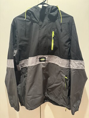Neff Men s Snowboard Pullover 1/2 Zip Jacket Size Medium Black Grey Snow 