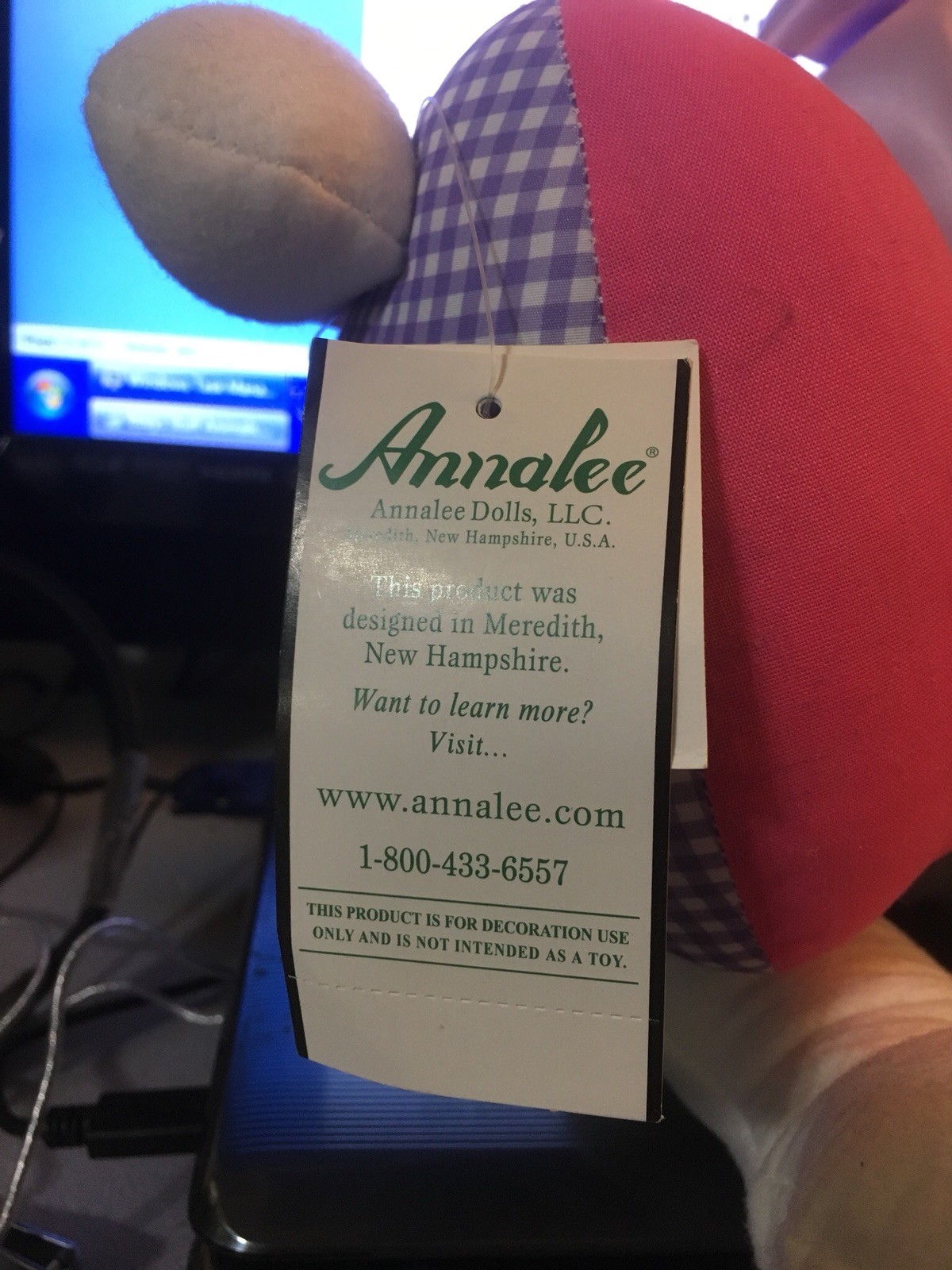 Annalee stuff Easter Bunny with egg 18in.