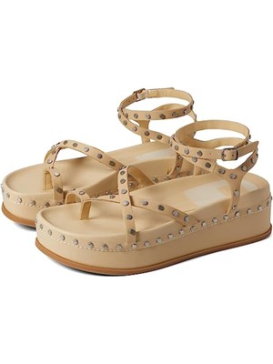 

Женские кожаные сандалии на платформе с круглым носком DOLCE VITA Vanilla Beige Welma, Бежевый, WELMA