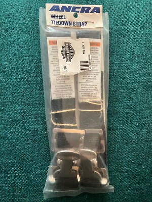 Two Ancra 1'' x 36'' Black Wheel Tie Down Straps (41075-10)