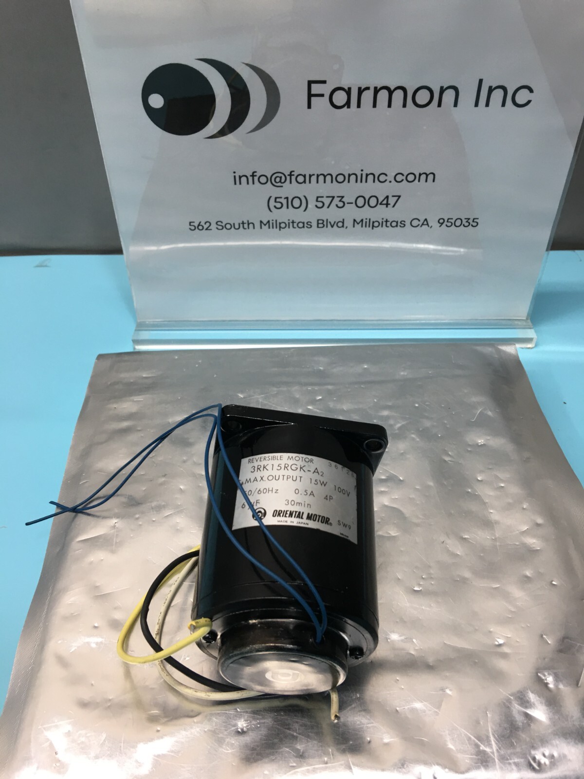 Oriental Motor 3RK15RGK-A2 Speed Control Motor, 15W, 100V, 50/60Hz, 132322