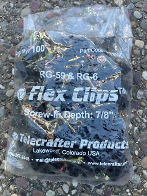 (TM) Flex Single Coaxial Cable Clips, Cat6, Electrical Wire Cable Clip, 1/4 i...