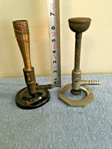 VINTAGE BUNSEN BURNER LOT OF 2 ONE IS BRASS STEAMPUNK PLEASE READ THE AD