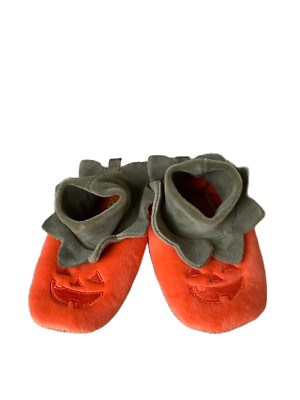 Old Navy Newborn Halloween Pumpkin Shoes Unisex Baby Booties Soft Soles Infant