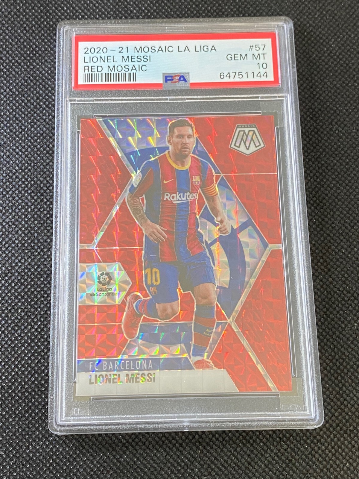 2020-21 Mosaic La Liga Lionel Messi Red Mosaic PSA 10 Gem