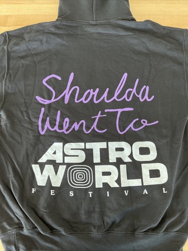 Pre-owned Travis Scott Authentic  Astroworld Houston 2019 Hoodie Black Size Large