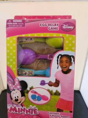 ''Minnie'' Disney Egg Relay Game with 5 Plastic Spoons, Eggs & Coins, Ready to use