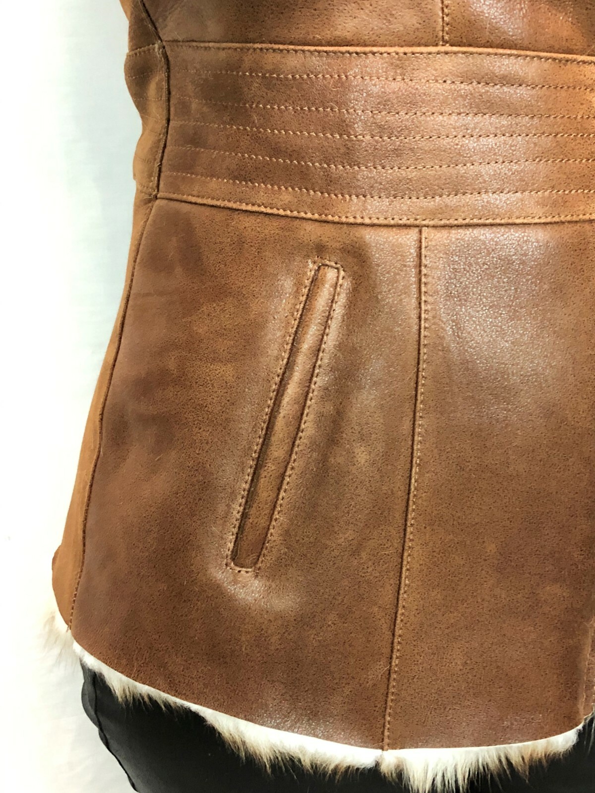 Pre-owned Victoria Real 100% Sheepskin Shearling Leather Toscana Long Hair Jacket Coat Hood Xs-7xl In Brown