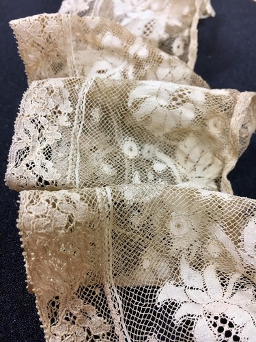 A8 Antique French Lace Flounce Ruffle Trim Edging For Dolls Doll Projects 24”