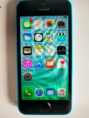 APPLE IPHONE 5C 16GB ORIGINALE come nuovo perfetto completo no SIM-lock-AZZURRO-