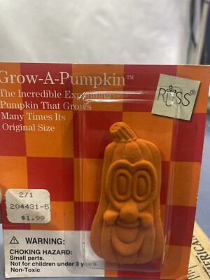 Vintage Russ Berrie Grow -A- Pumpkin Expanding Halloween Fall Novelty