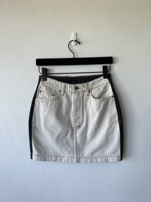 new Ksubi womens denim short skirt mini jean 26 small 8 super duality beige grey