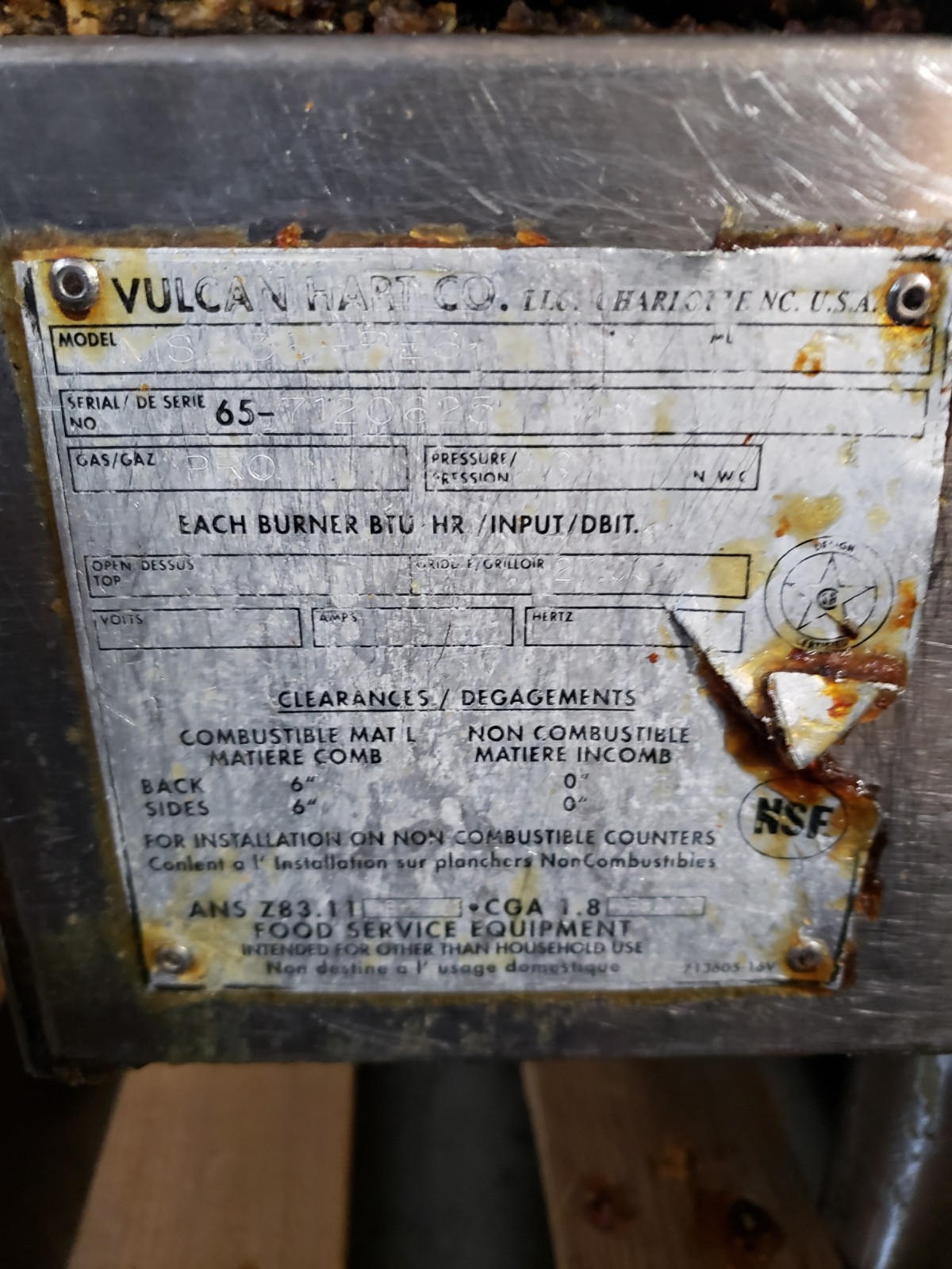 Stainless Steel Vulcan Propane Countertop Griddle