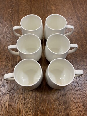 Set Of 6 Alessi for Delta Airlines White Ceramic Coffee Mugs 044207708
