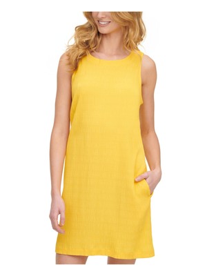 

TOMMY HILFIGER Женское желтое короткое платье на пуговицах сзади Petites, Желтый