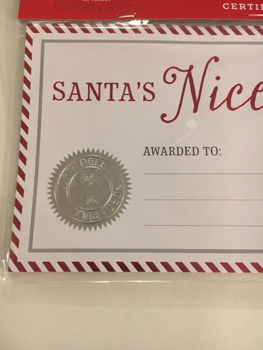 Santa’s Nice List Awarded To:  White Red Silver - Wondershop Christmas Holidays
