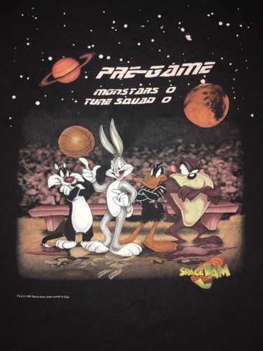 Vintage 90s 1996 SPACE JAM Warner Bros Looney Tunes Graphic SHIRT L Rare