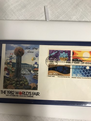 1982 World’s Fair First Day Issue Postcard With Stamps Bonus Matches