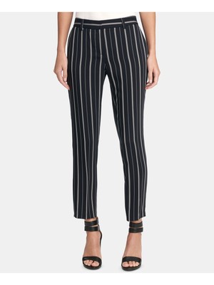 

DKNY Женские прямые брюки в черную полоску, Черный, UC9PD401