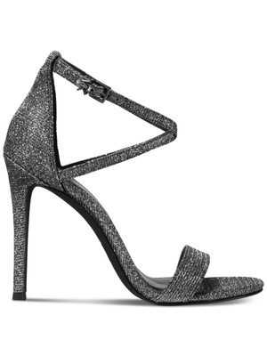 

MICHAEL MICHAEL KORS Женские серебряные сандалии Antonia с круглым носком на шпильке, Серебряный, 40R0ATHA2D