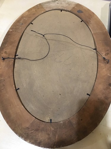 Antique Oval Frame With Convex Glass:: 17x 24 Frame And 12x 19 Picture