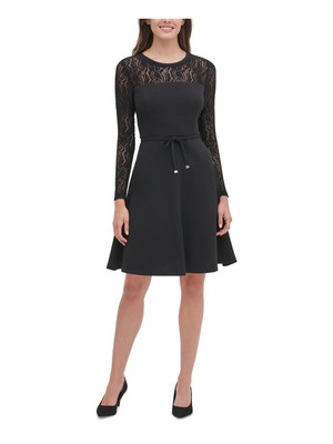 

Женское платье TOMMY HILFIGER Black Tie с длинным рукавом и расклешенным принтом Petites, Черный