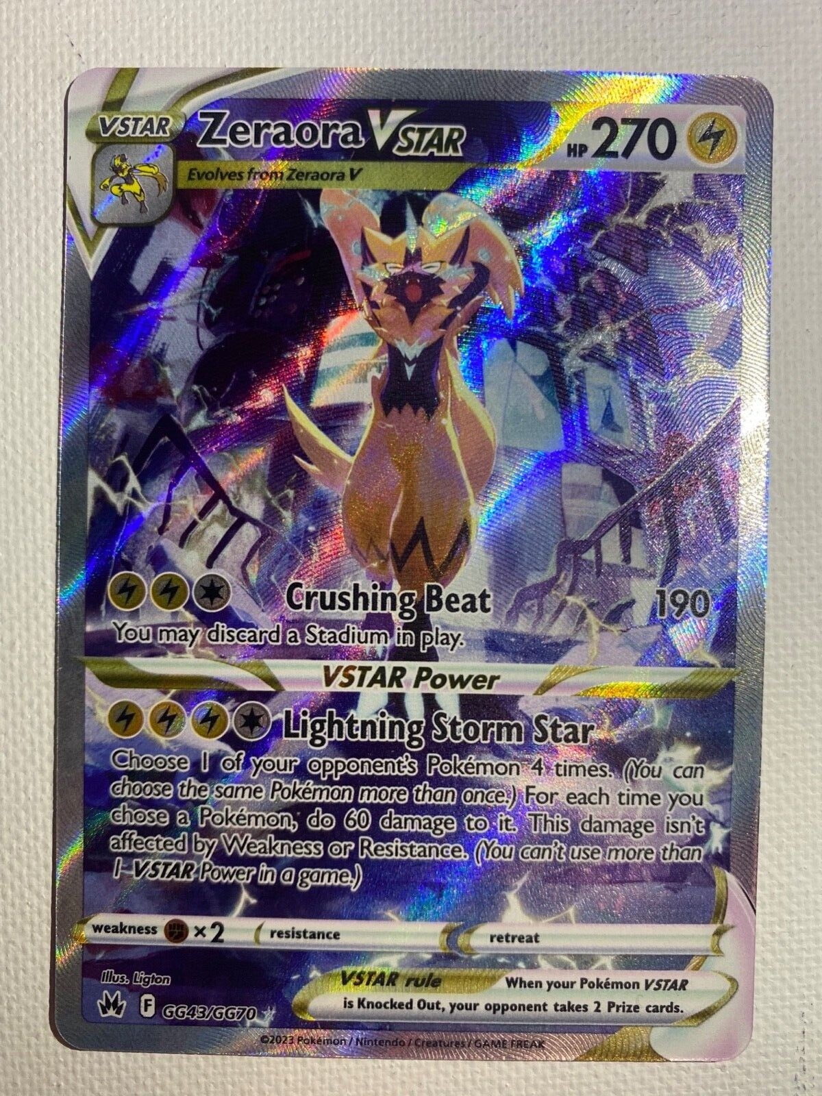 Pokémon TCG Zeraora VSTAR Crown Zenith GG43/GG70 Fresh Pull Pokémon TCG Zeraora VSTAR Crown Zenith GG43/GG70 Fresh Pull