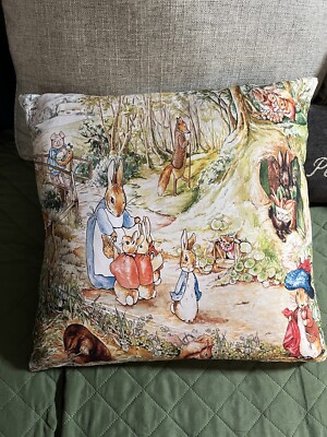 New Beatrix Potter Peter Rabbit Scene 18in X 18 In (45cm x 45cm) Pillow Cover