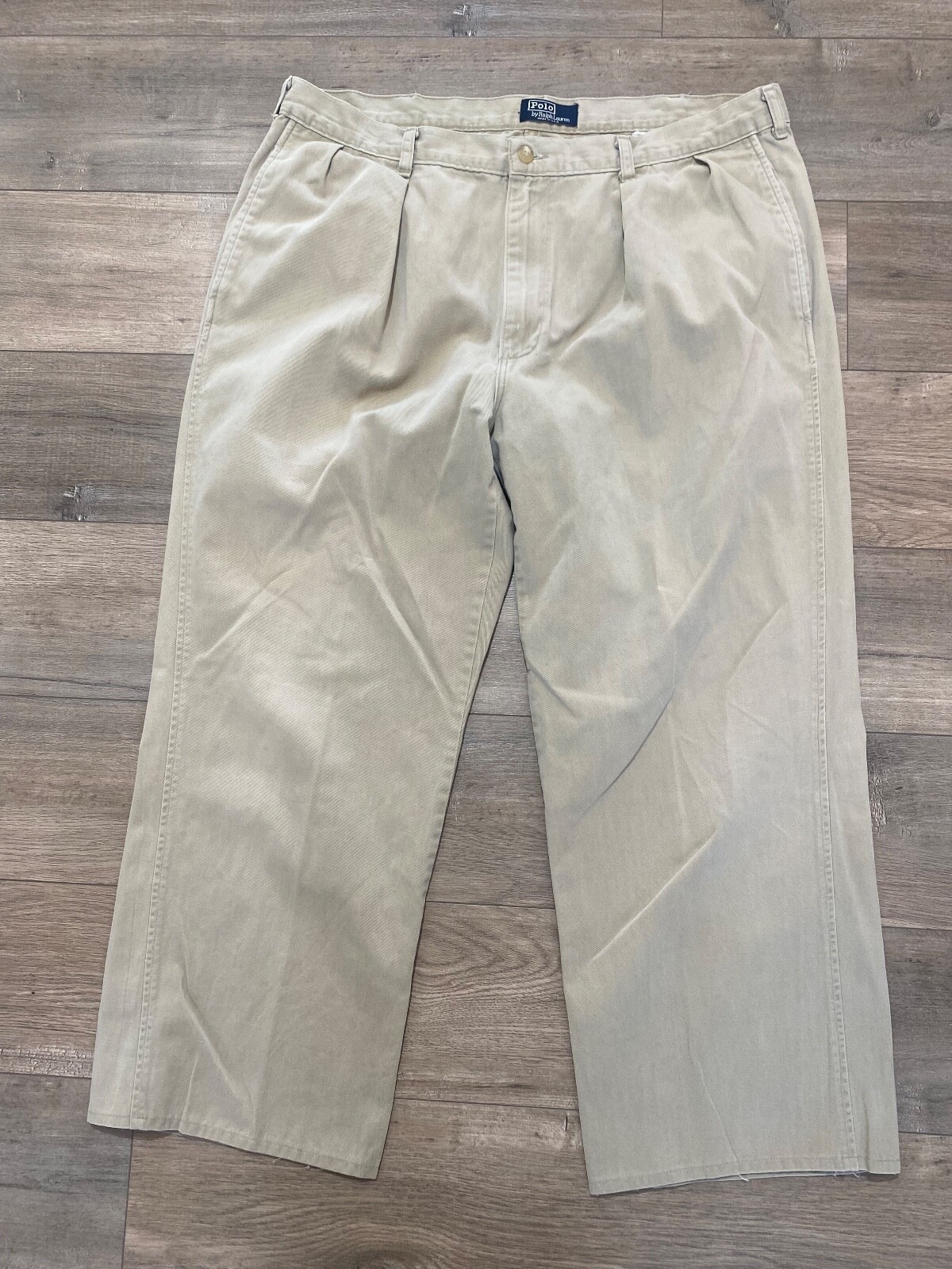 Polo Ralph Lauren Chino Pants Beige Pleated Mens Size 36 x