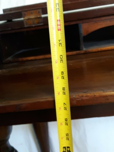 Antique Flip Top Folding Cover Wood Writing Student Desk Secretary turned legs