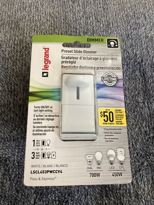 Legrand Single-Pole/3-Way Preset Slide Dimmer White LSCL453PWCCV4