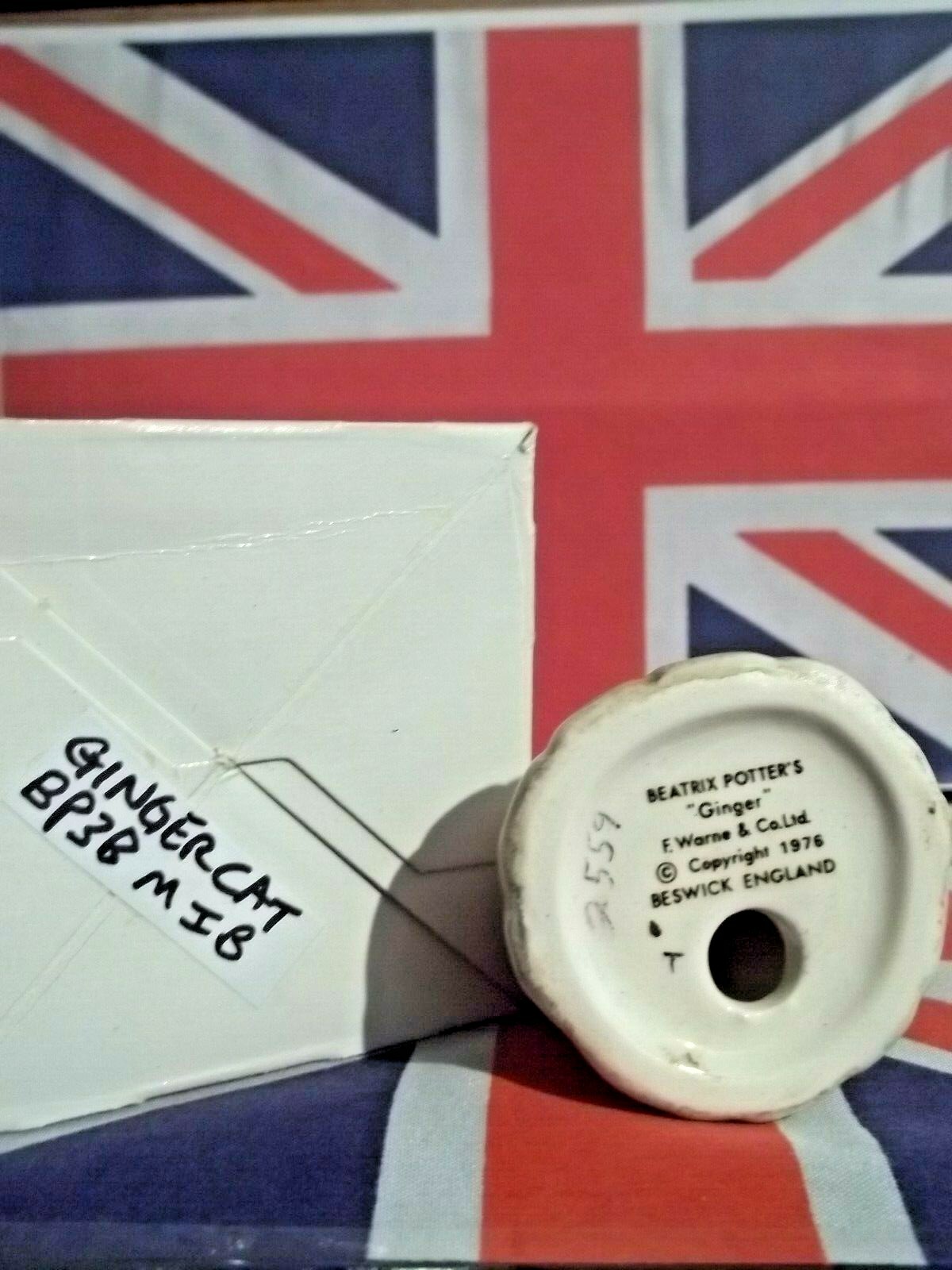 MINT IN BOX BP3B BEATRIX POTTER FIGURINE GINGER CAT FELINE BESWICK FIGURE RARE